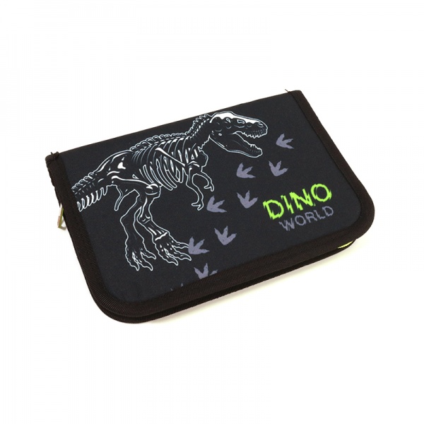 Пенал школьный Динозавр 52602743 Lider черно-зеленый