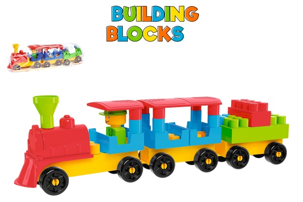 Игрушка-конструктор ТехноК Волшебный поезд с 2 вагончиками и машинистом 0274