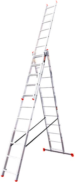 Драбина 3-секційна універсальна BauGut Meister 3T 3х11 (90221499)