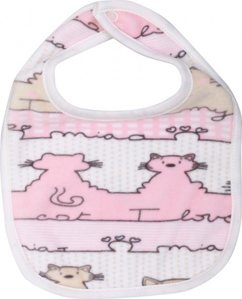 Слюнявчик велюр 668-517 молочно-розовый 