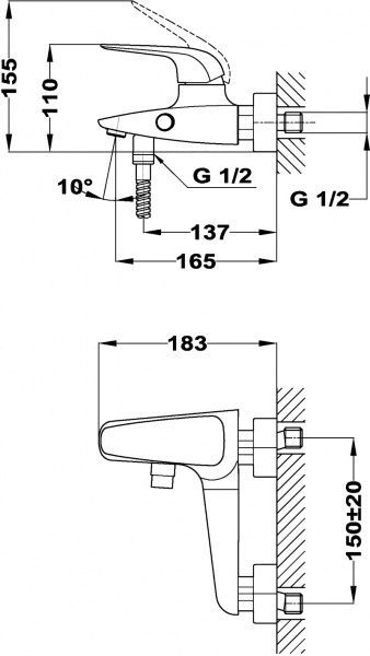 Смеситель для ванны/душа Teka Itaca (671210200)