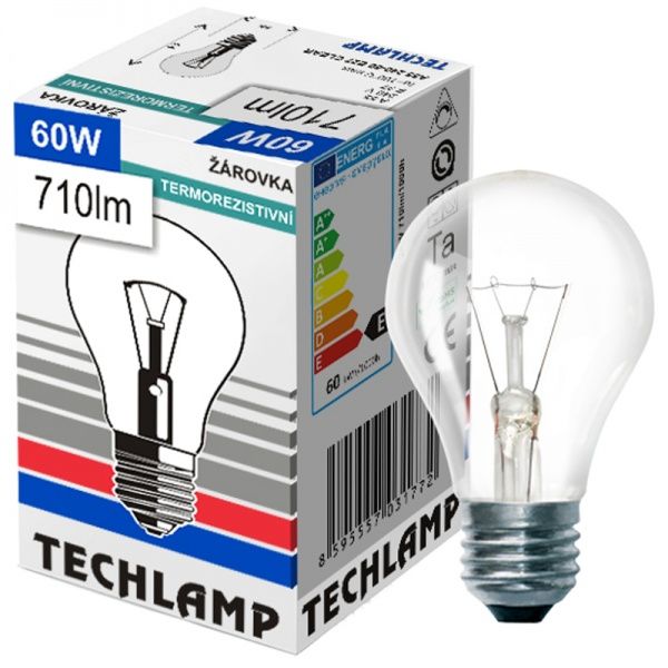 Лампа розжарювання Techlamp A55 60 Вт E27 230 В прозора 
