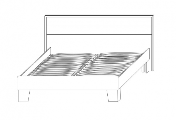 Кровать SOKME Скарлет 140x200 см дуб сонома/венге магия 