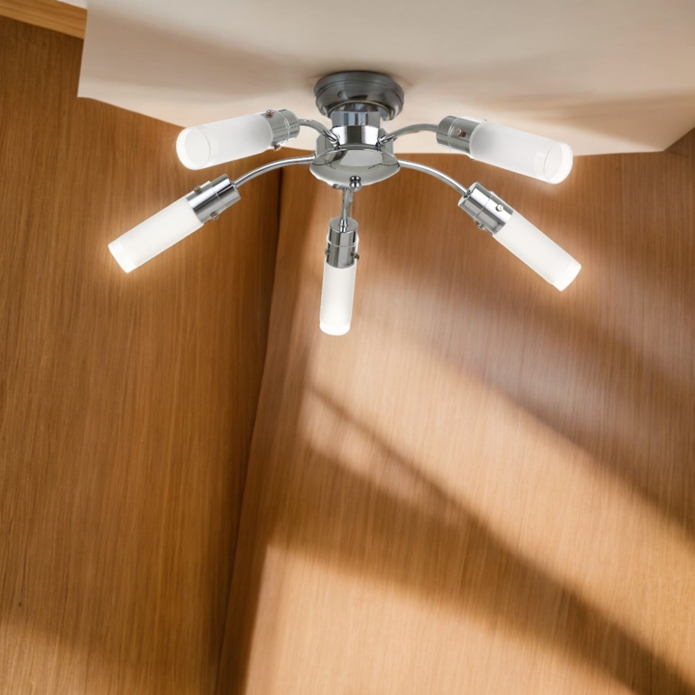 Світильник стельовий Accento lighting Camellia 5x40 Вт E14 хром ALPL-BL19230-5