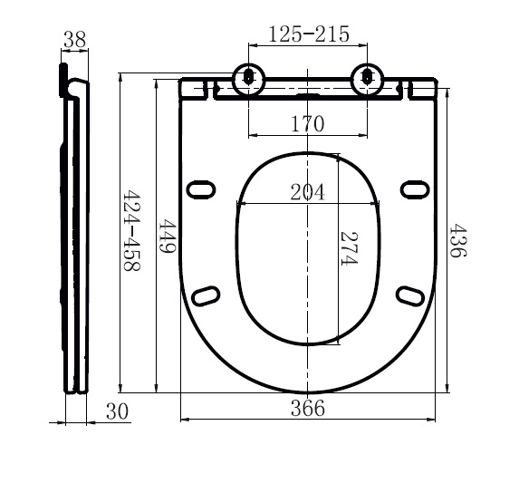 Сиденье для унитаза AM.PM с микролифтом Inspire C507853WH
