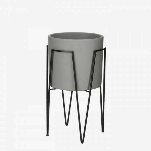 Вазон керамический Edelman Era 23 см круглый 7,4 л песочно-серый (1035840) 