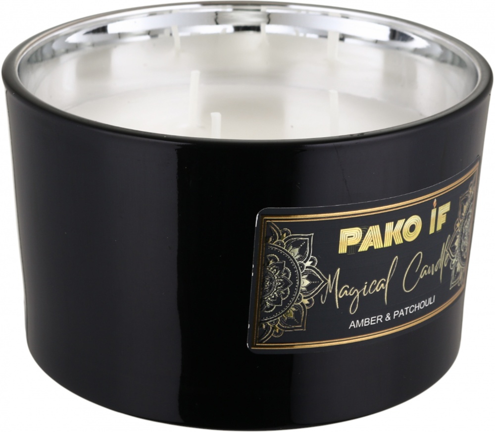 Свеча ароматическая Pako-If Magical candle 130x80 мм Amber&Patchouli