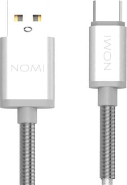 Кабель Nomi USB Type-C – USB 1 м серебряный (316207) DCMQ 10c
