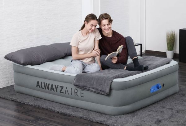 Матрас надувной Bestway Queen со встроенным двойным электронасосом 203х152 см серый