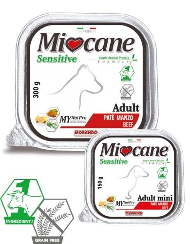 Консерва Morando MioCane Sensitive монопротеиновая беззерновая для собак (говядина) 150 г