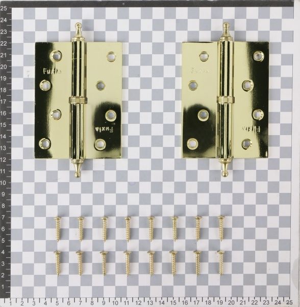 Петля съемная Fuxia 12850 фигурная 100x31x2,5 мм полированная латунь левая 2 шт