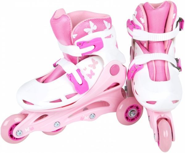 Роликовые коньки трансформеры GW-369HT р. 34-37 розовый
