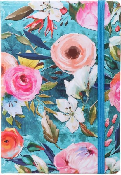 Блокнот Літні квіти 21x14,5 см бірюзовий