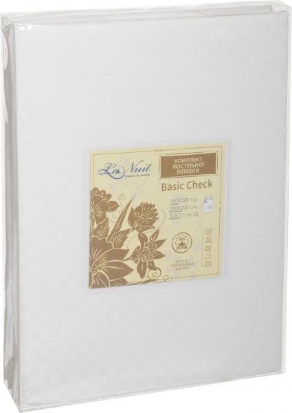 Комплект постільної білизни Check 1,5 білий La Nuit 