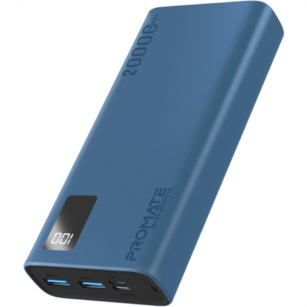 Универсальная мобильная батарея Promate 20000 mAh blue (bolt-20pro.blue) 