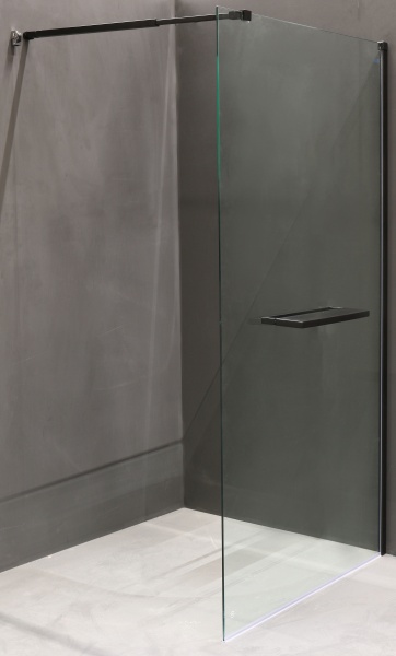 Стінка душова EGO Walk-in LITE BLACK 1000x1900 мм 