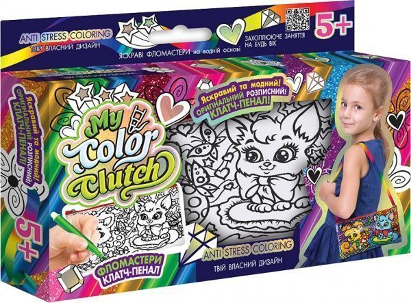 Набор для творчества Danko Toys My Color Clutch клатч-пенал-раскраска укр. (18) в ассортименте