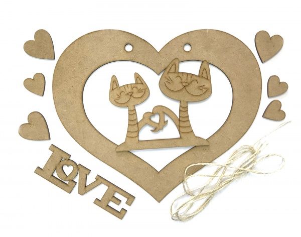 Заготовка для декорування з МДФ Серце 