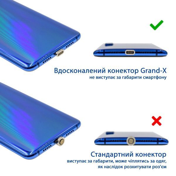 Кабель Grand-X microUSB 1 м чорний (MG-01M) 