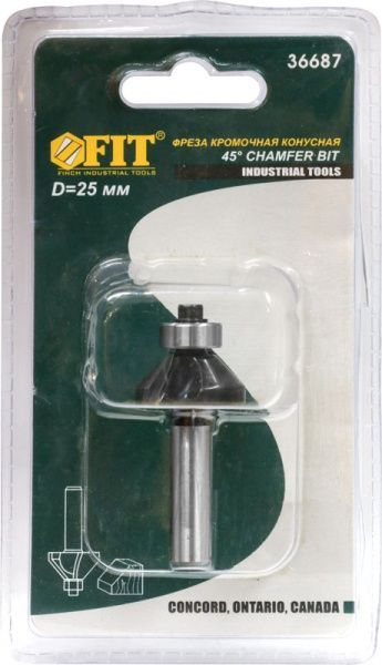 Фреза кромочная с подшипником конусная FIT 25х50 мм 36687