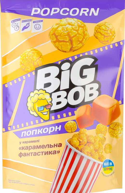 Попкорн Big Bob в карамеле Карамельная фантастика 90 г — фото 1