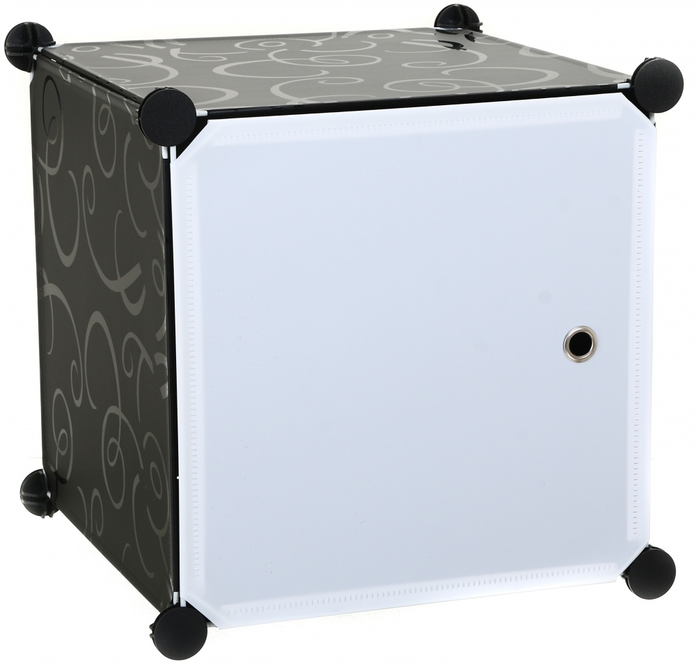 Шафа складна пластикова сubes storage 1460х1675х470 мм чорний з білим