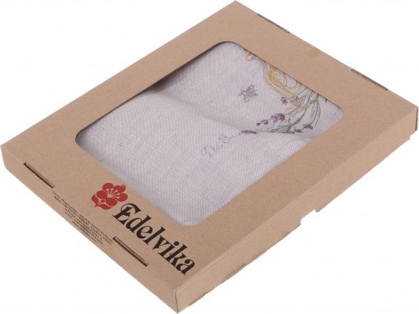 Скатерть «Лимон и лаванда» 657-16/00 110x140 см льняной Эдельвика 