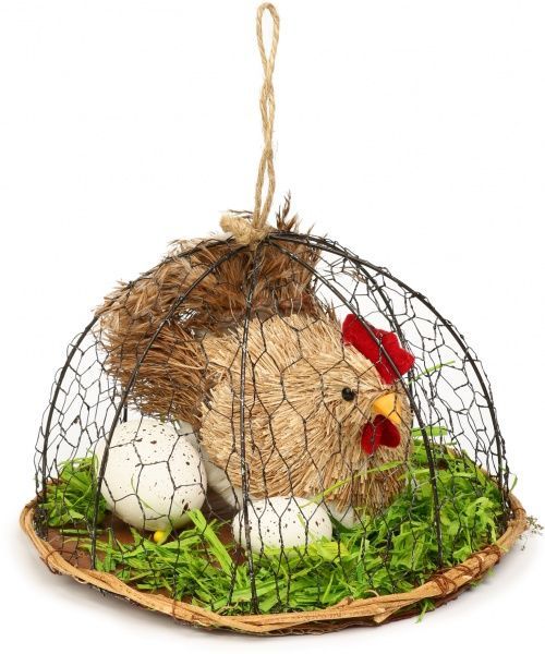 Декорация пасхальная Курица в корзине C739315B