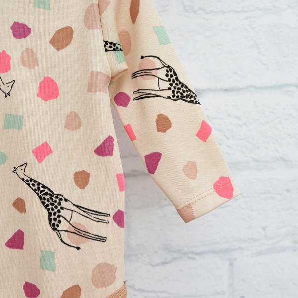 Боди детское для девочки Blanka Жирафы р.68 бежевый 110259 