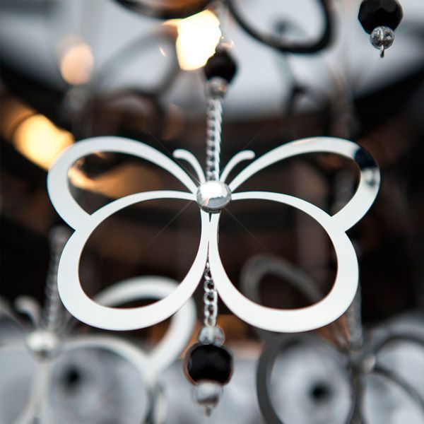 Люстра подвесная Strotskis Papillon 4x40 Вт E14 хром/черный 287/4