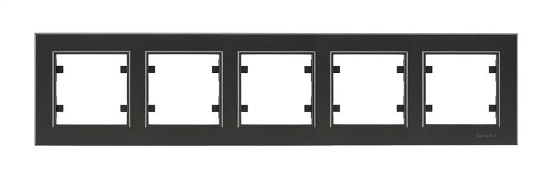 Рамка пятиместная Makel Rizz горизонтальная дымчатый 88050705