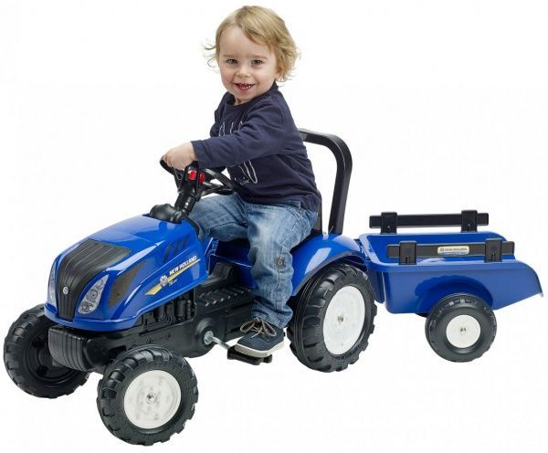 Трактор з причепом Falk New Holland синій 3080AB