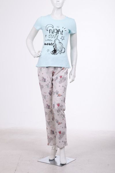 Пижама женская Roksana Mouse 767/12008 р. M голубой с бежевым 