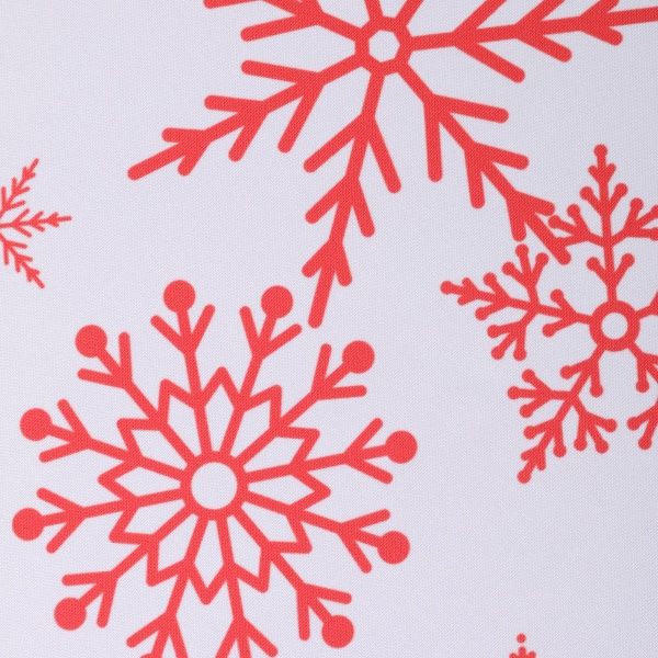 Скатерть новогодняя красные снежинки 150x220 см белый с красным ІТА ДРІМ 