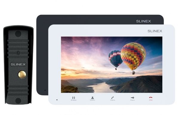 Комплект видеодомофона Slinex + вызывная панель SM-07M (біл) + ML-16HR (чорн)