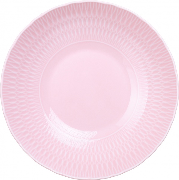 Тарілка супова Sofia 22 см порцелянова рожева Cmielow