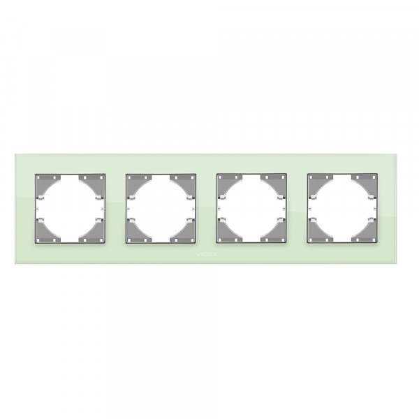 Рамка четырехместная Videx Binera горизонтальная зеленый VF-BNFRG4H-GR