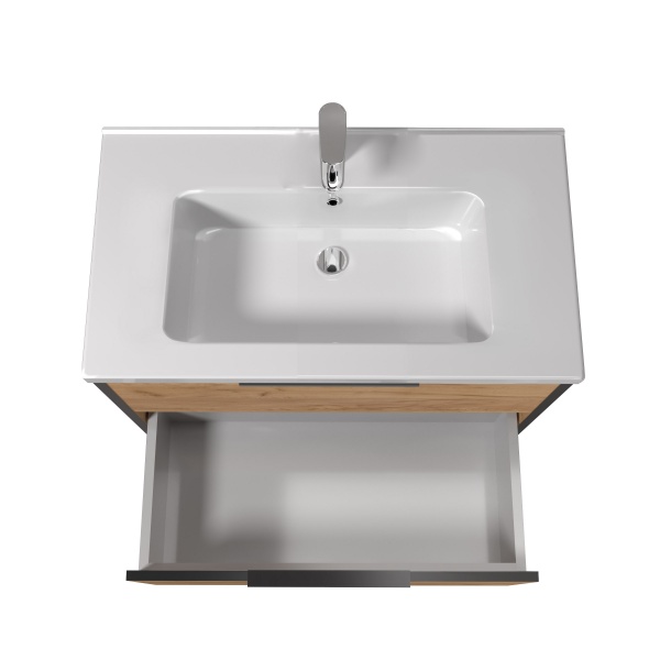 Тумба подвесная Мойдодыр Line Craft 80-А с умывальником Rodeo 80