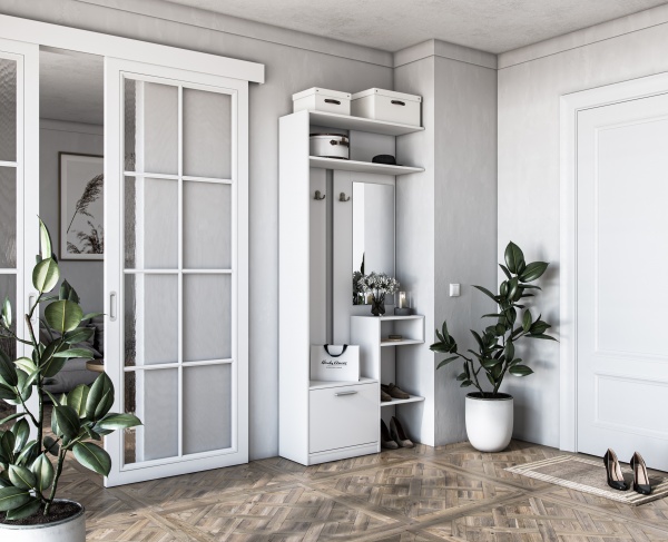 Прихожая с зеркалом Грейд Лукас 2047х300х921 мм нимфея альба 