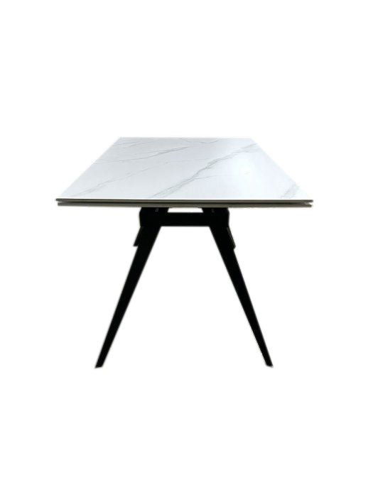 Стол обеденный Prestol Тори 1200(1800)x800x750мм белый матовый/черный