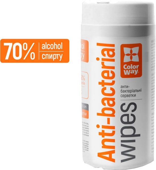 Салфетки чистящие ColorWay 3x12 см спиртовые для дезинфекции 100 шт 