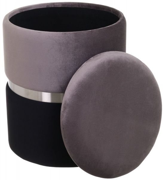 Скриня-пуф Bernard 36х36х44 см сіро-чорний 