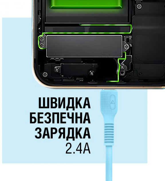 Кабель Acclab USB to Lightning 1,2 м голубой (AL-CBCOLOR-L1BL)