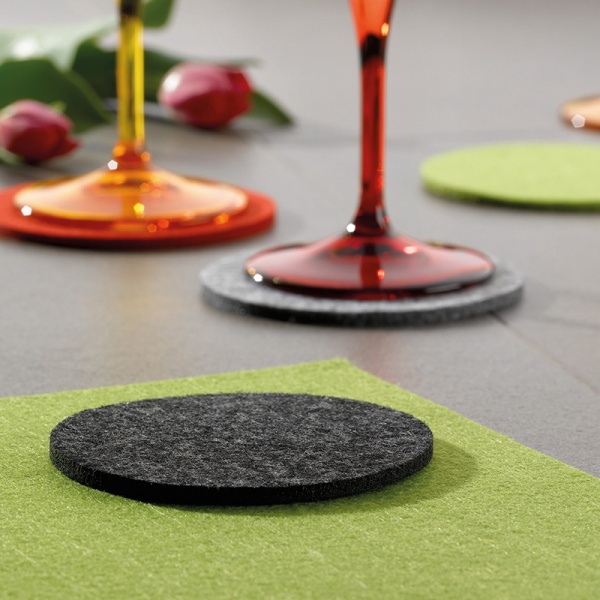 Набор подставок под стаканы Alia темно-серая d-10 см 4 шт./уп. фетр Kela