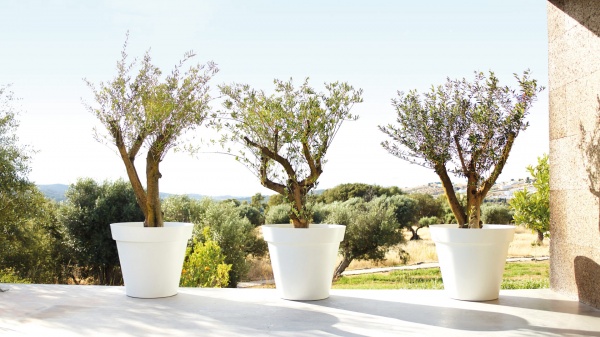 Горшок пластиковый Artevasi Capri pot круглый 50,5л антрацит 