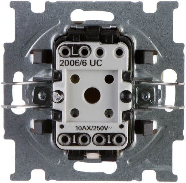 Вимикач прохідний одноклавішний ABB Basic 55 без підсвітки 10 А 230В IP20 білий 2006/;2006/6 UC-94-507