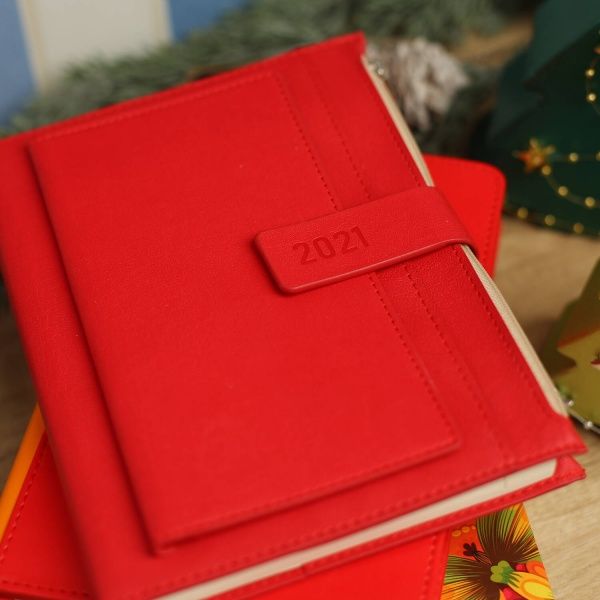 Щоденник датований 2021 ENIGMA, A5, червоний Buromax BM.2113-05