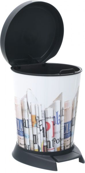 Ведро для мусора Алеана Газета 10 л разноцветный принт 124067