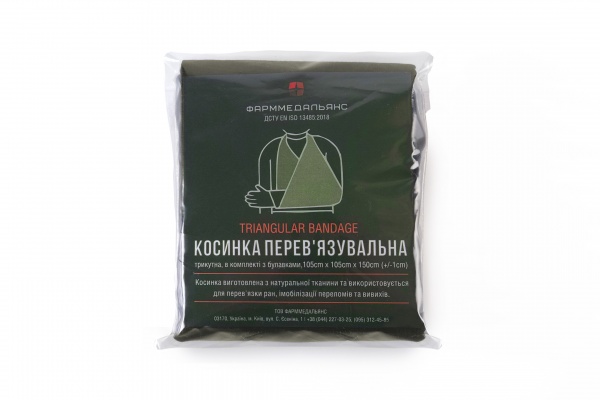 Косынка медицинская Фарммедальянс перевязочная из натуральной ткани 105Х105 см хаки