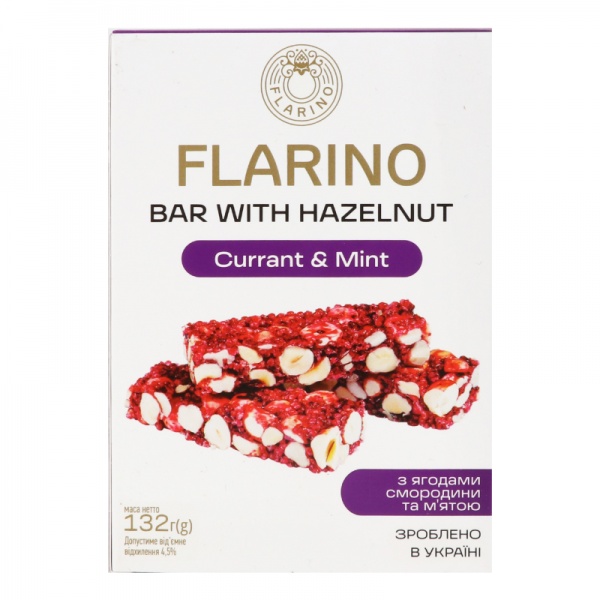 Батончики Flarino с фундуком смородиной и мятой 132 г